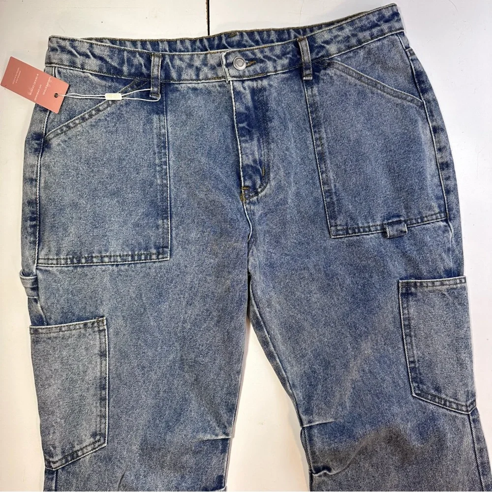 Clearance‼️Miss‎ Lola Et Clet Acid Wash MultiPocket Cotton Women’s Jeans NWT L